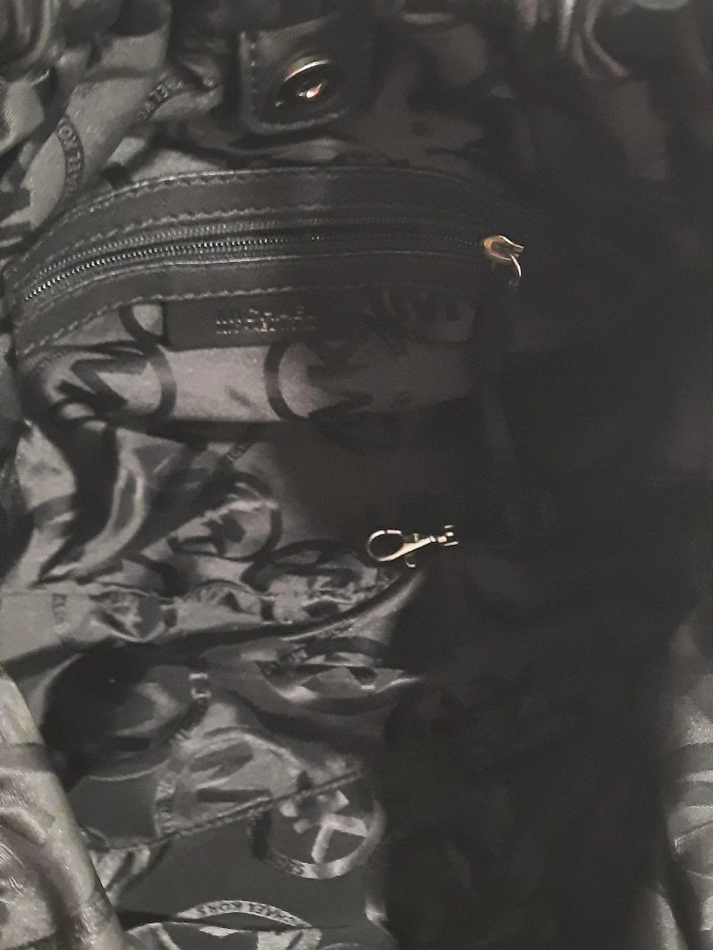 Black Leather Shoulder Bag with Gold Chain Handle